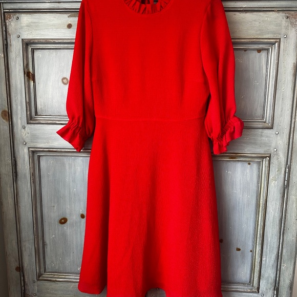 Rejina Pyo Red Crepe Dress Size 12 - Picture 5 of 11